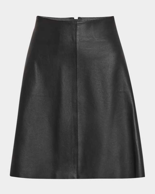 Leather A-Line Skirt